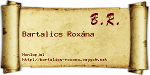 Bartalics Roxána névjegykártya