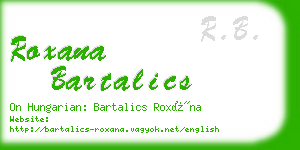 roxana bartalics business card